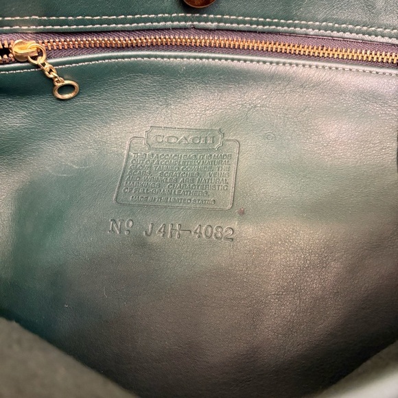Coach rare vintage green leather large soho bag 4082 - Picture 10 of 14